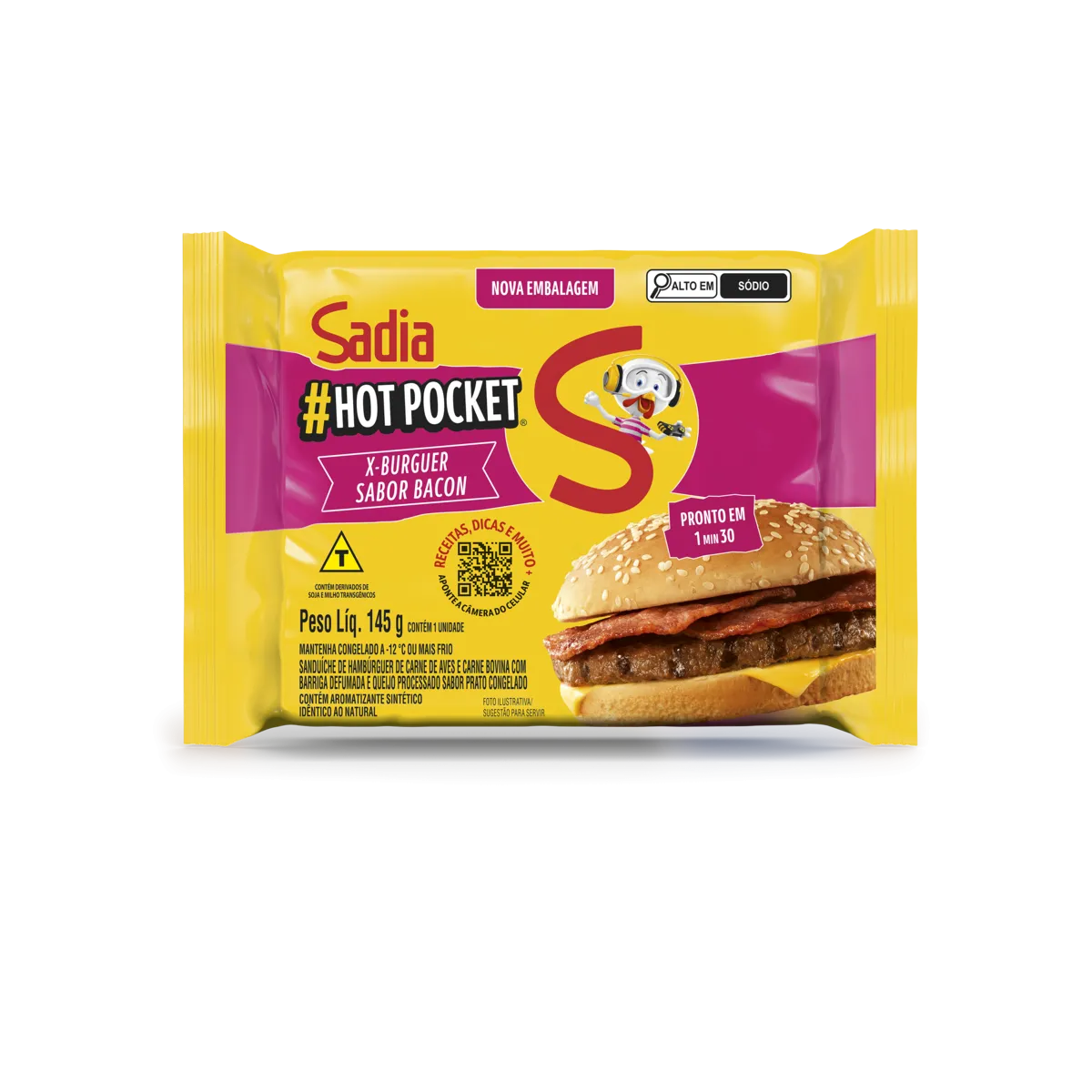 Sanduíche X-Burguer Bacon Sadia Hot Pocket 145G