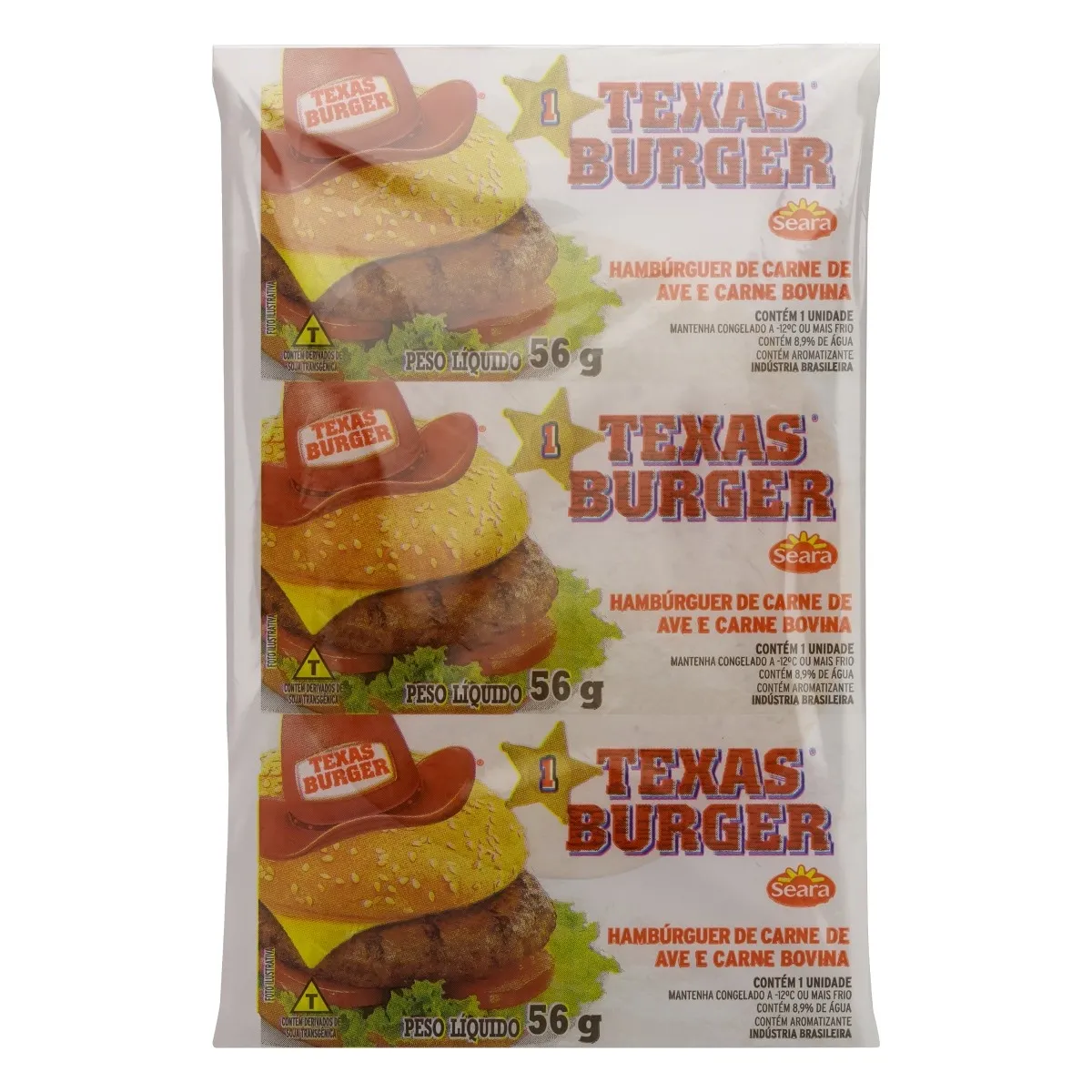 Hambúrguer Carne Ave Bovina Seara Texas Burger 56G