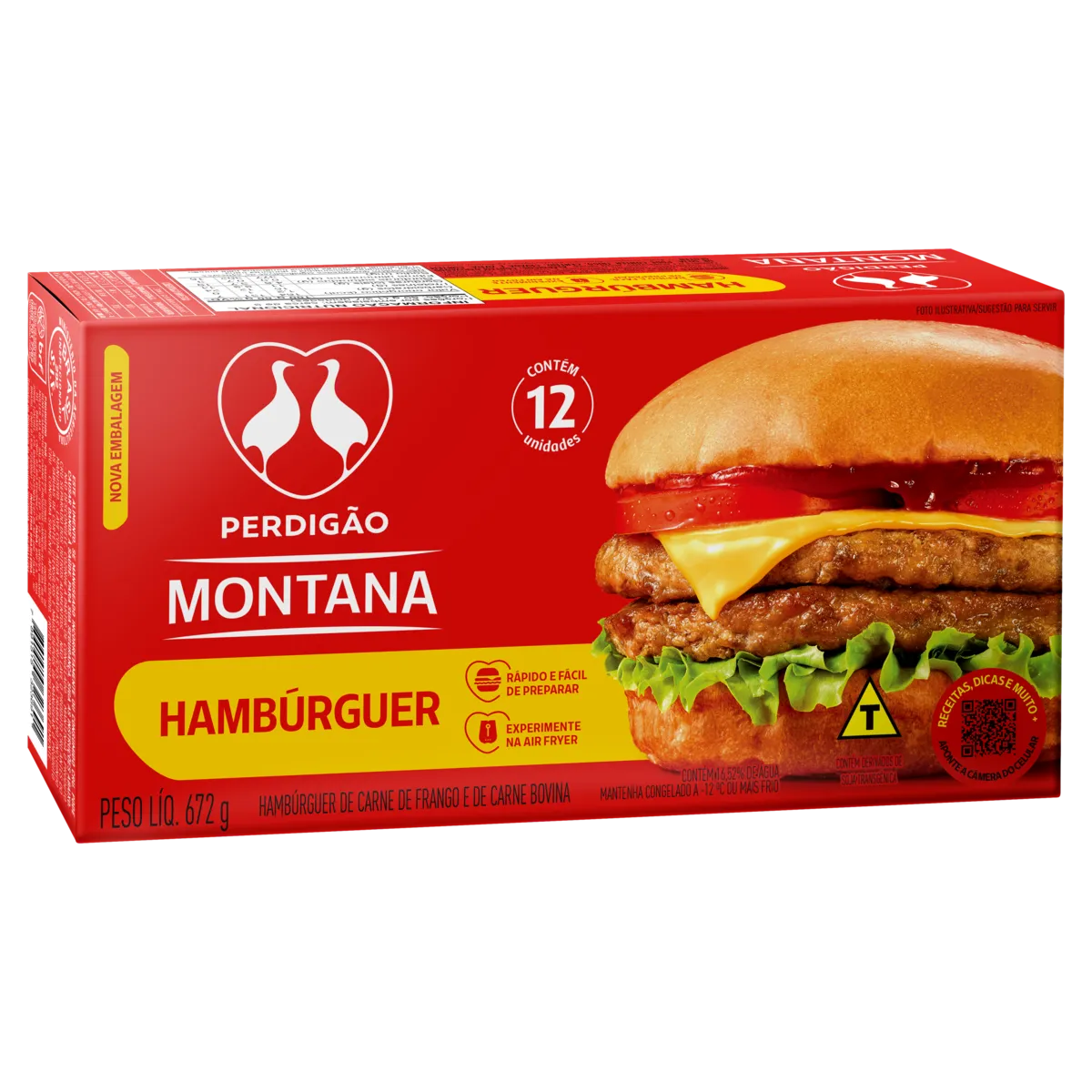 Hambúrguer Carne Frango Bovina Perdigão 672G 12UN
