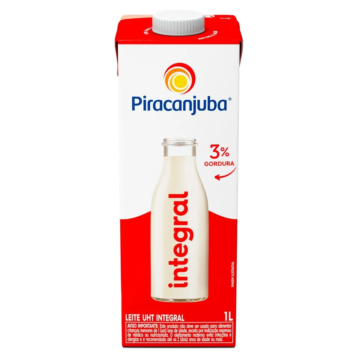 Leite UHT Integral com Tampa Piracanjuba 1L