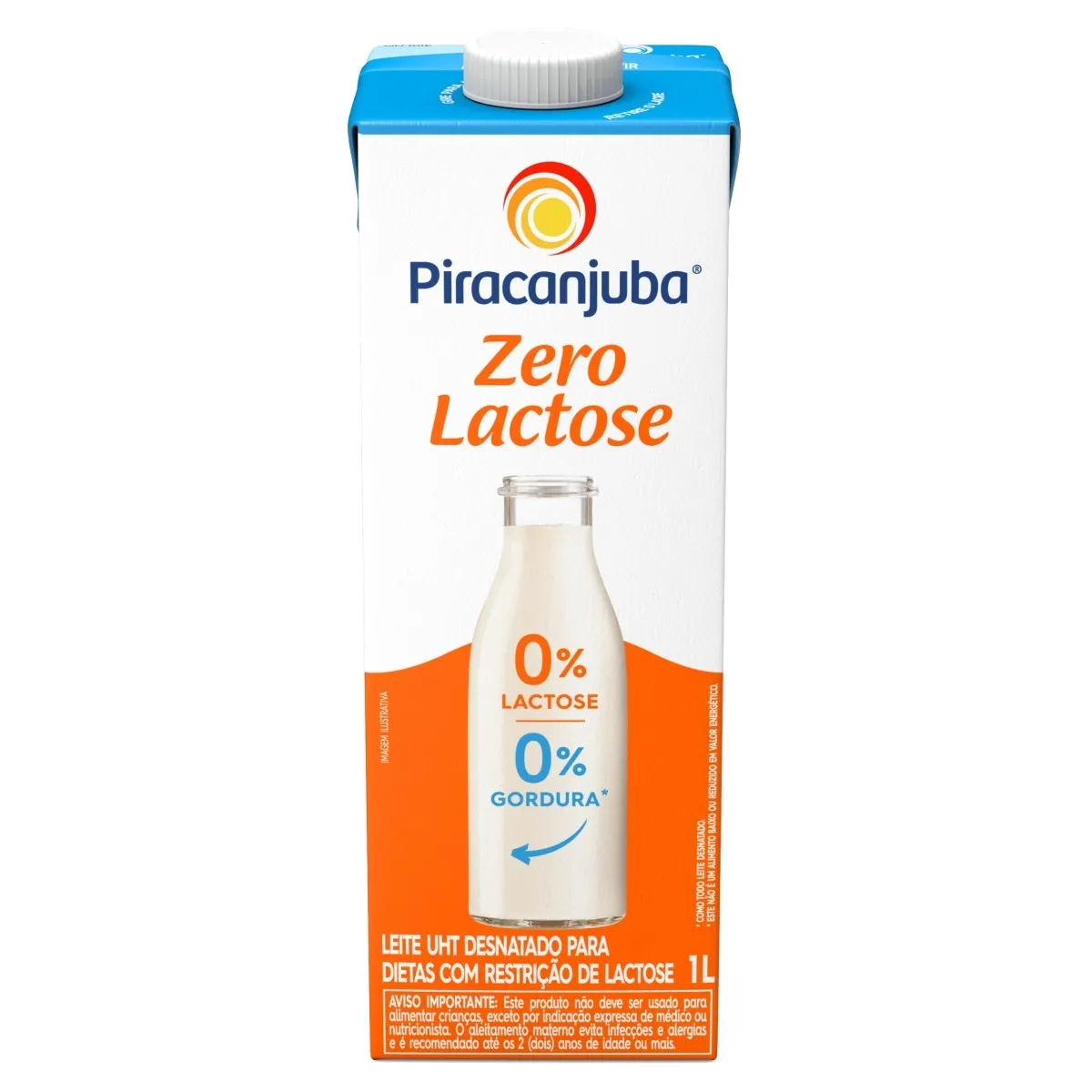 Leite UHT Desnatado Zero Lactose Piracanjuba 1L