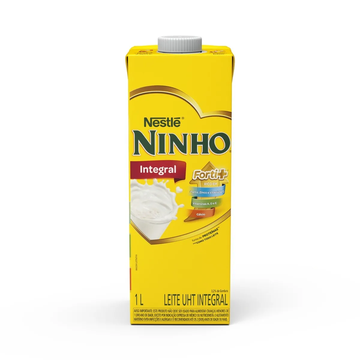 Leite UHT Integral Forti+ com Tampa Ninho 1L