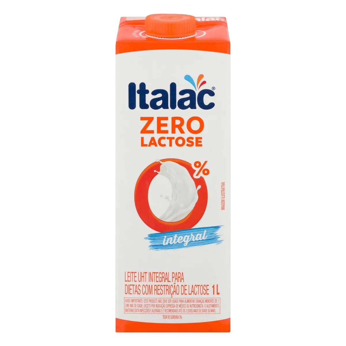 Leite UHT Integral Zero Lactose Italac Tampa 1L