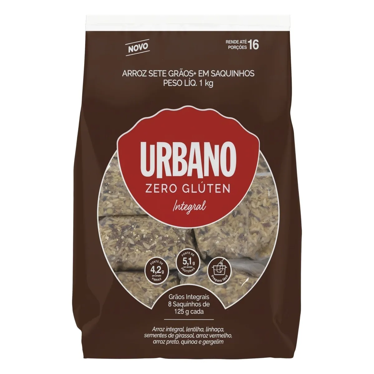 Arroz Integral 7 Grãos de Cada Urbano 125G 8UN
