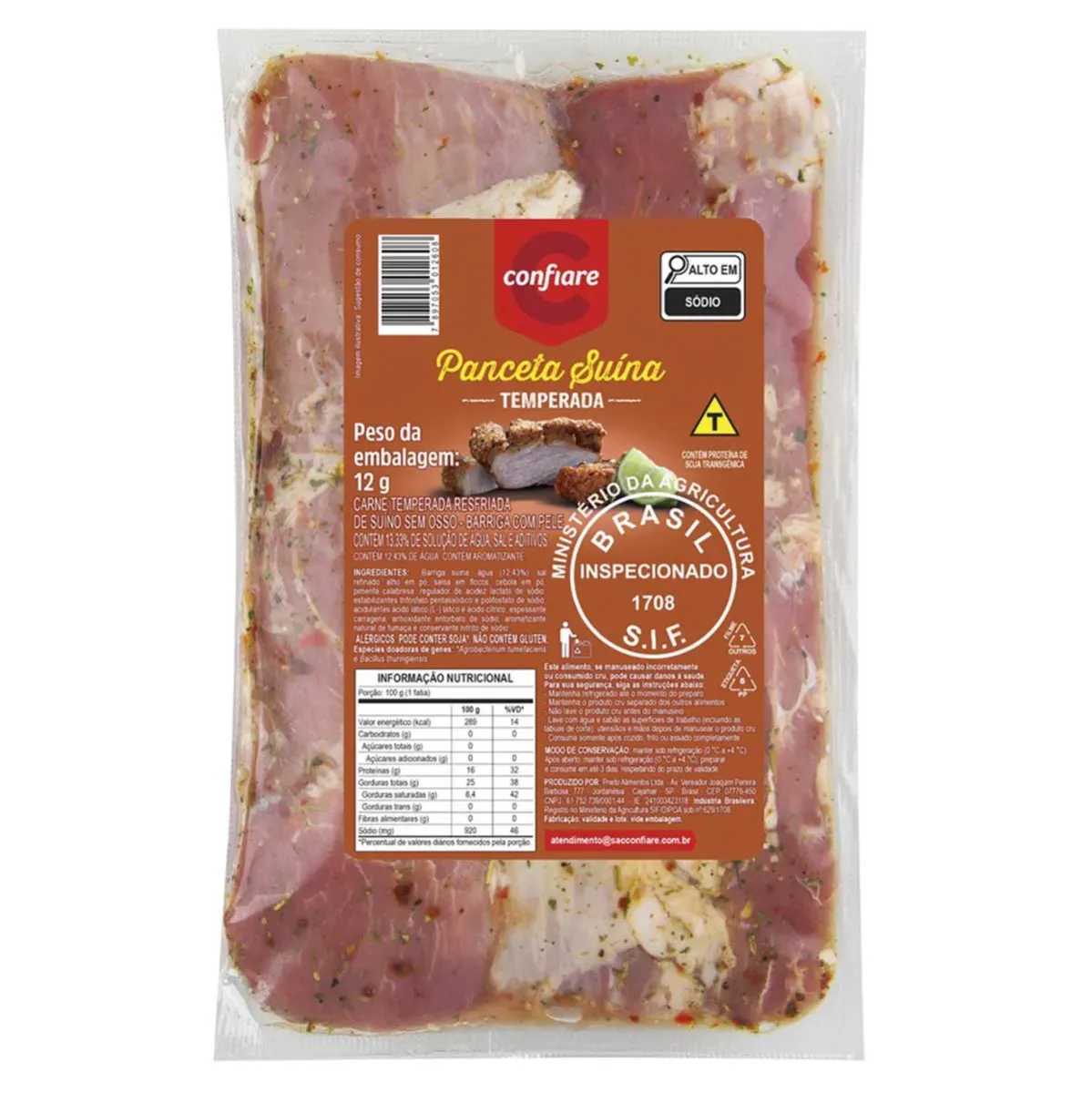 Panceta Temperada Confiare 500G