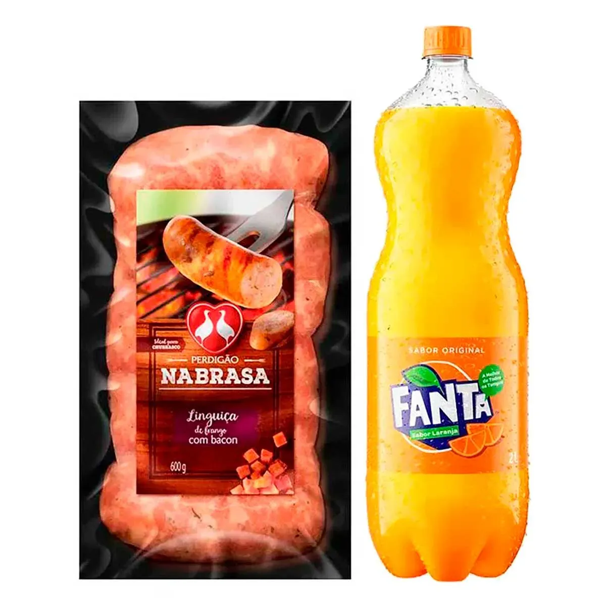 Fanta Laranja + Linguiça Frango Bacon Perdigão 2L