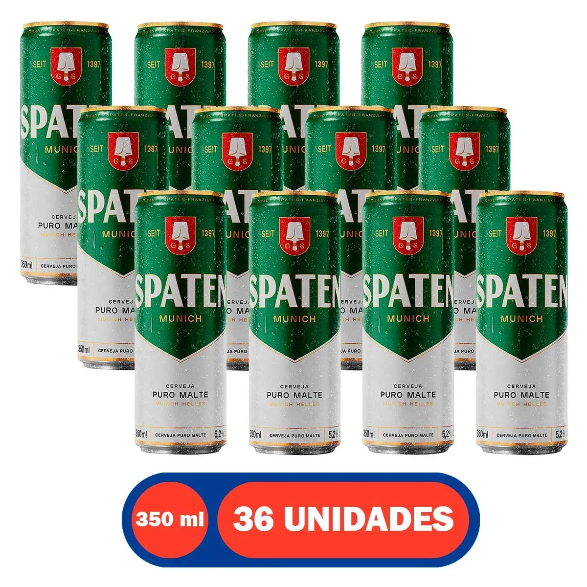 Cerveja Spaten Sleek 350ML 36UN