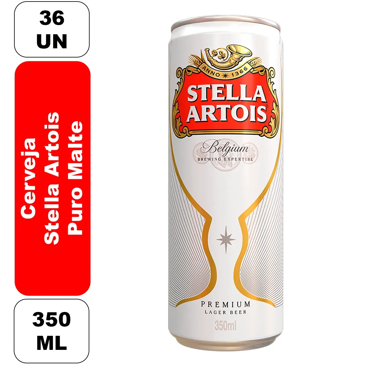 Cerveja Stella Artois Puro Malte 350ML 36UN