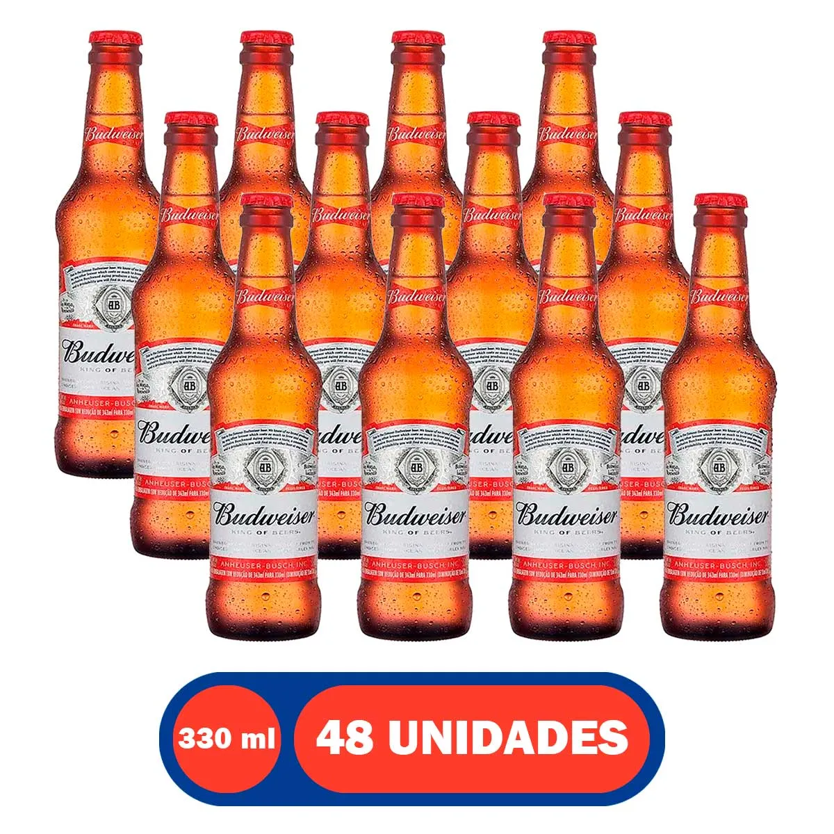 Cerveja Budweiser Lager Long Neck 330ML 48UN