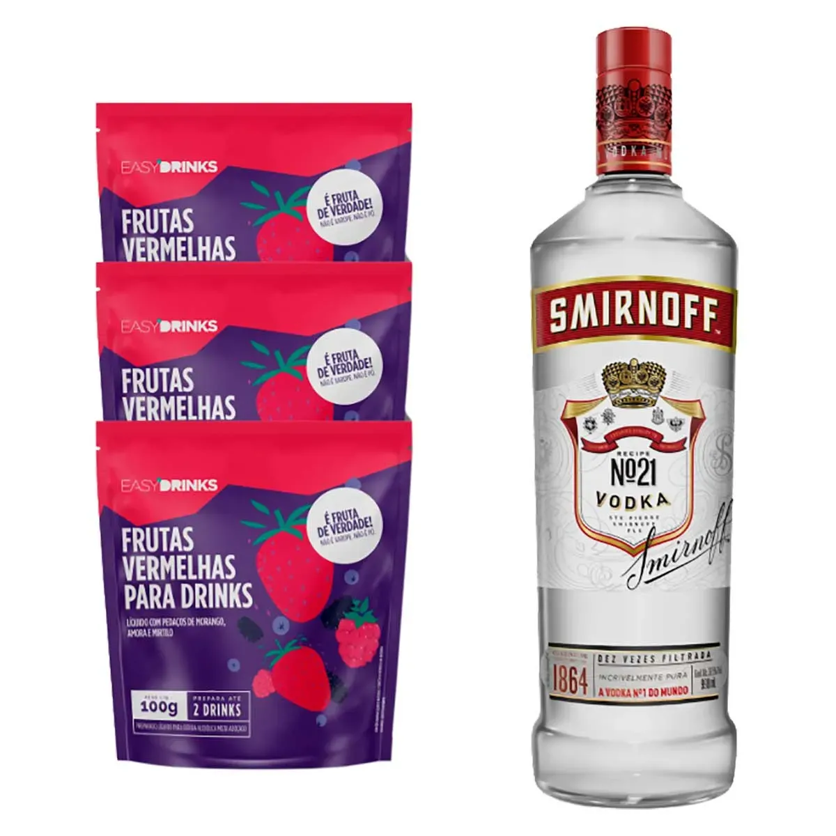 Vodka + 3 Frutas Vermelhas Smirnoff 998ML