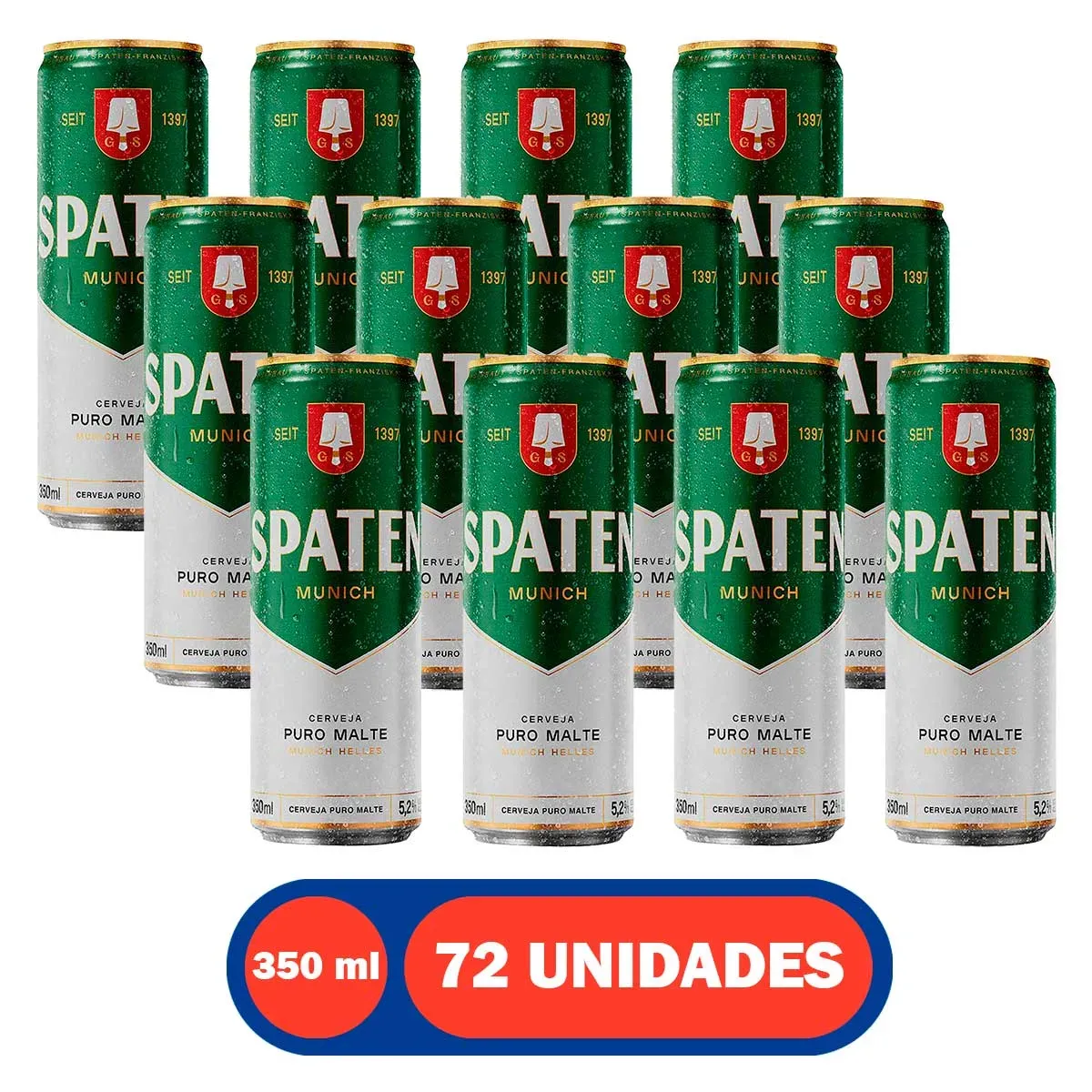 Cerveja Spaten Sleek 350ML 72UN