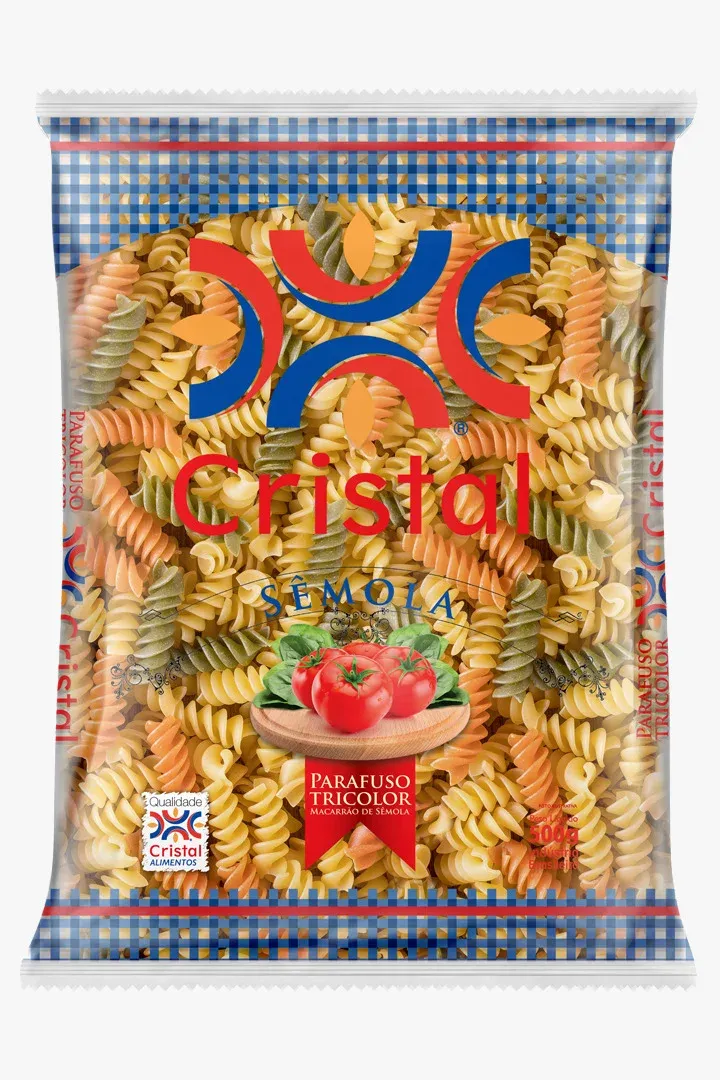 Macarrão Sêmola Parafuso Tricolor Cristal PCT
