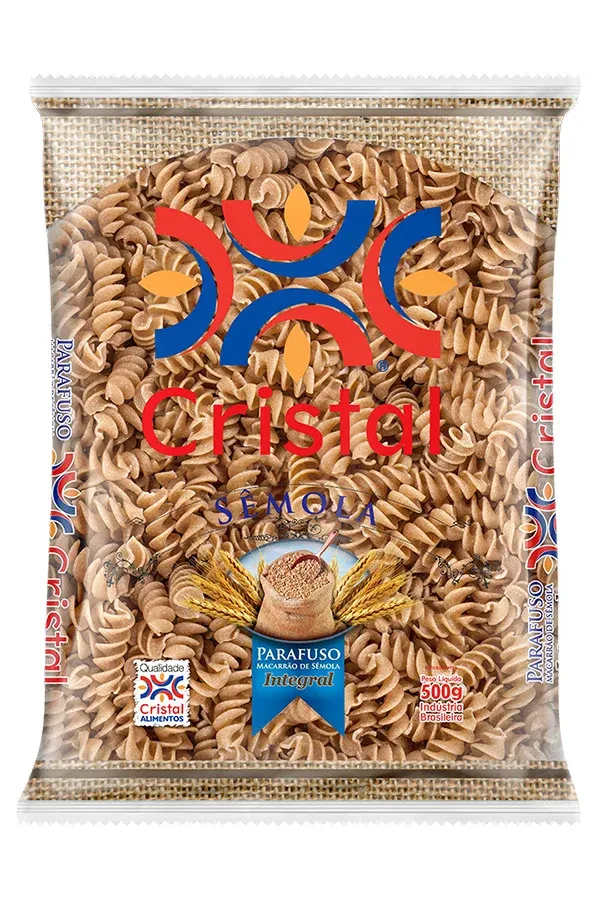 Macarrão Integral Sêmola Parafuso Cristal 500G