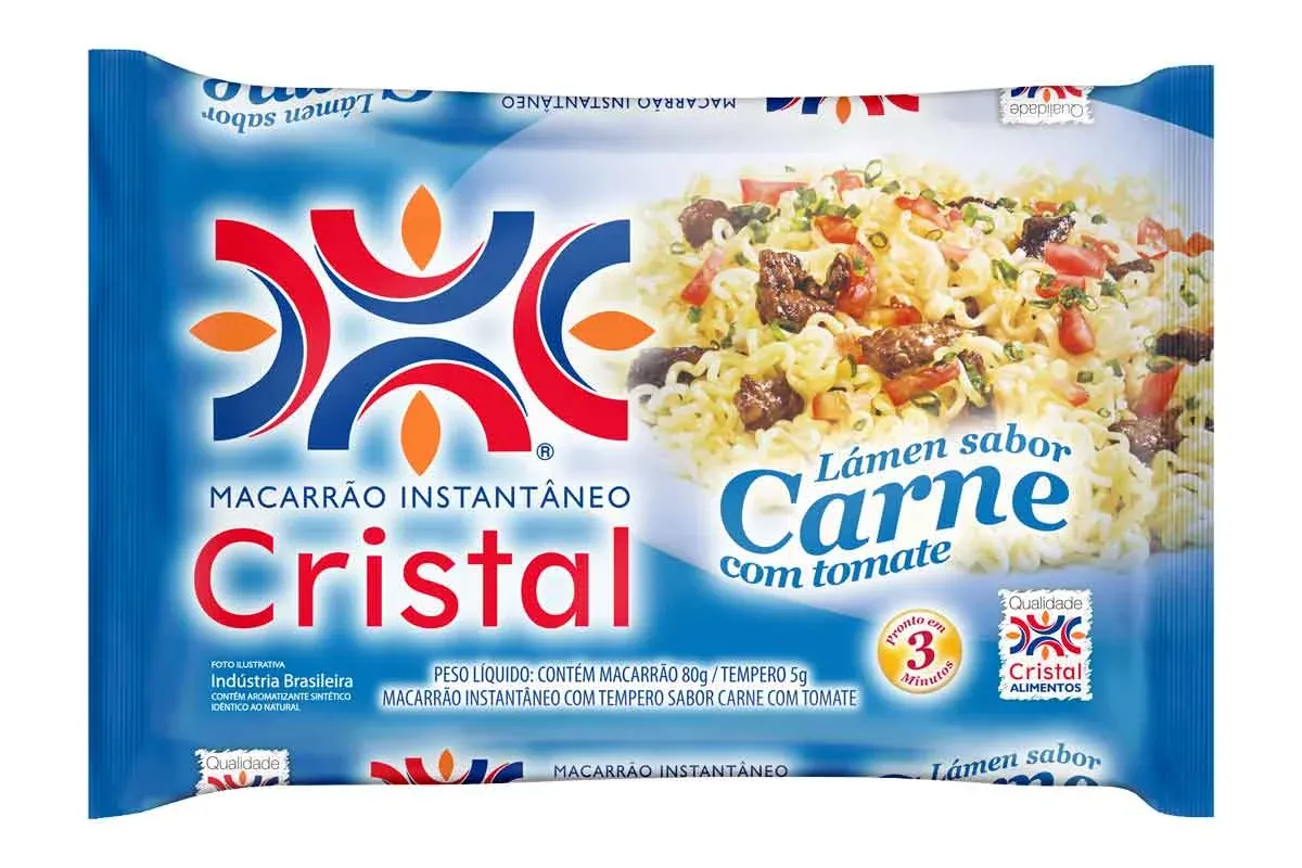 Macarrão Instantâneo Carne com Tomate Cristal PCT