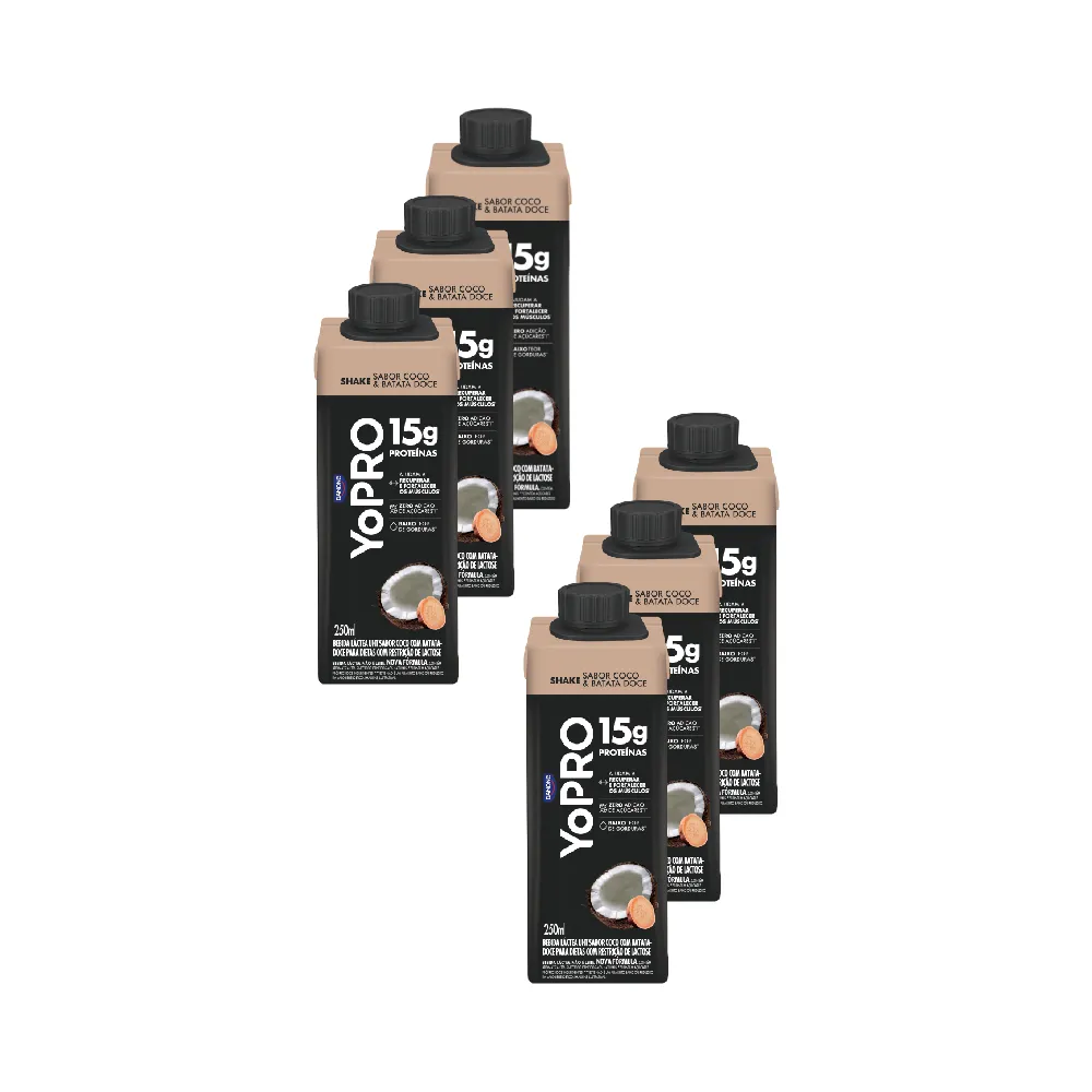 Bebida Láctea Yopro Coco com Batata Doce 250ML 6UN