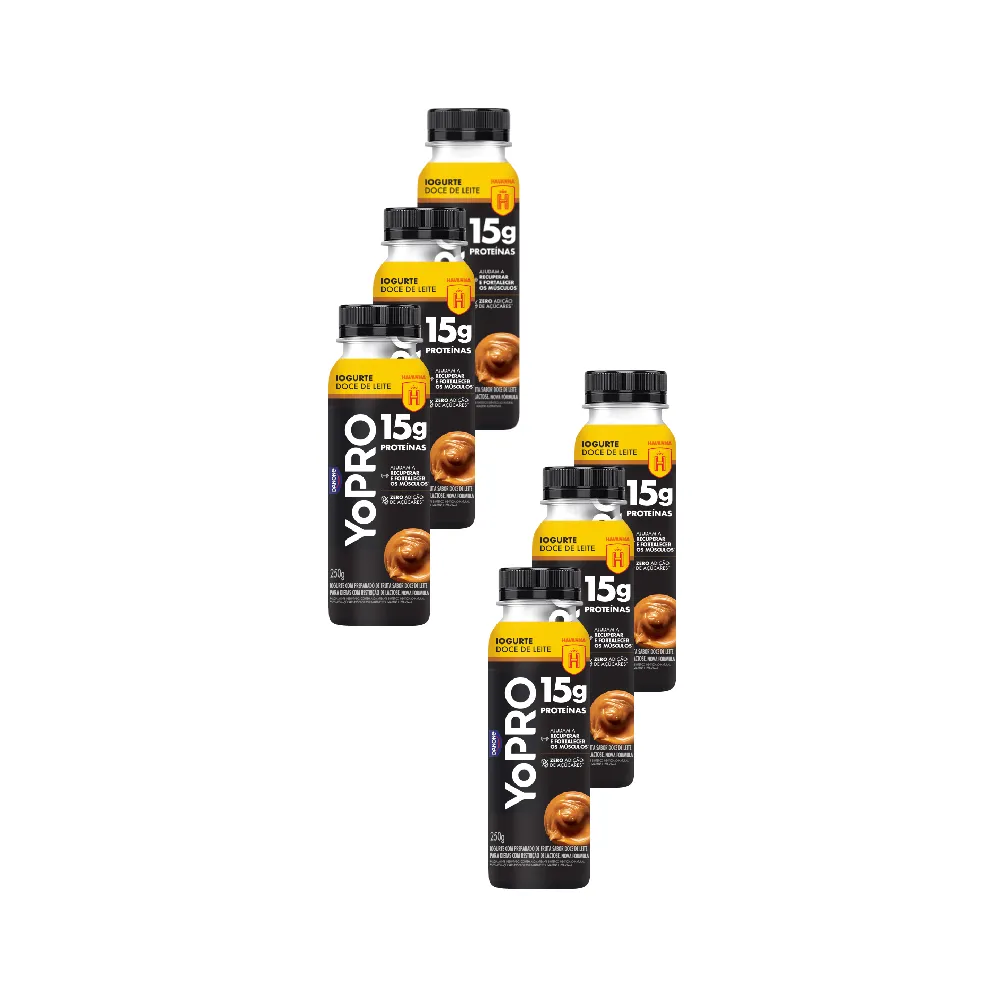 Iogurte Desnatado Zero Lactose Yopro Doce 250G 6UN