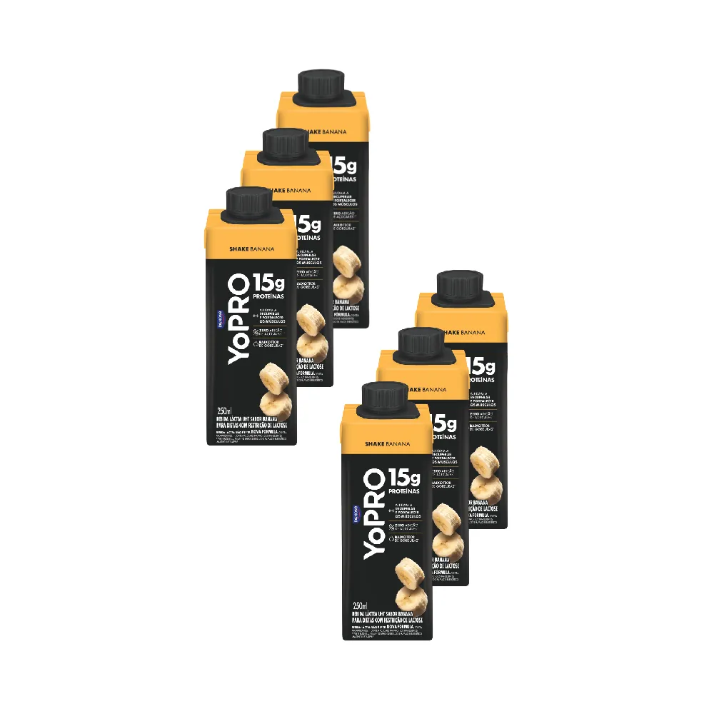 Bebida Láctea Yopro Banana 250ML 6UN