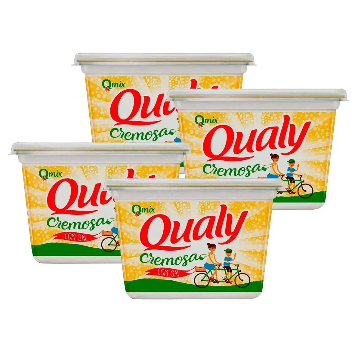 Kit Margarina Cremosa com Sal Qualy 500G 4UN