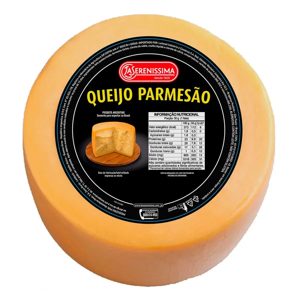 Queijo Parmesão Forma sem Casca Preta La 200G