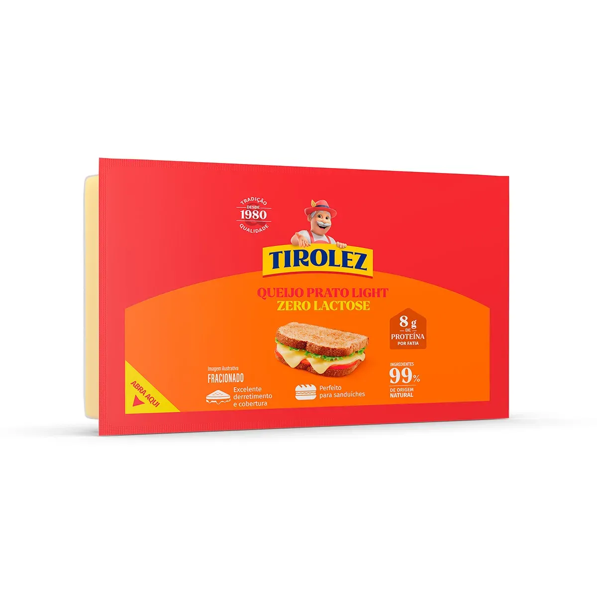 Queijo Prato Light sem Lactose Tirolez UN