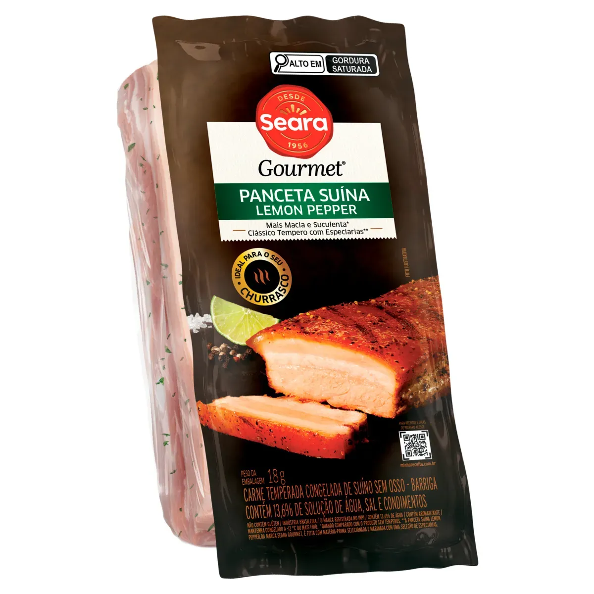 Panceta Suína Temperada Lemon Pepper sem Osso 325G