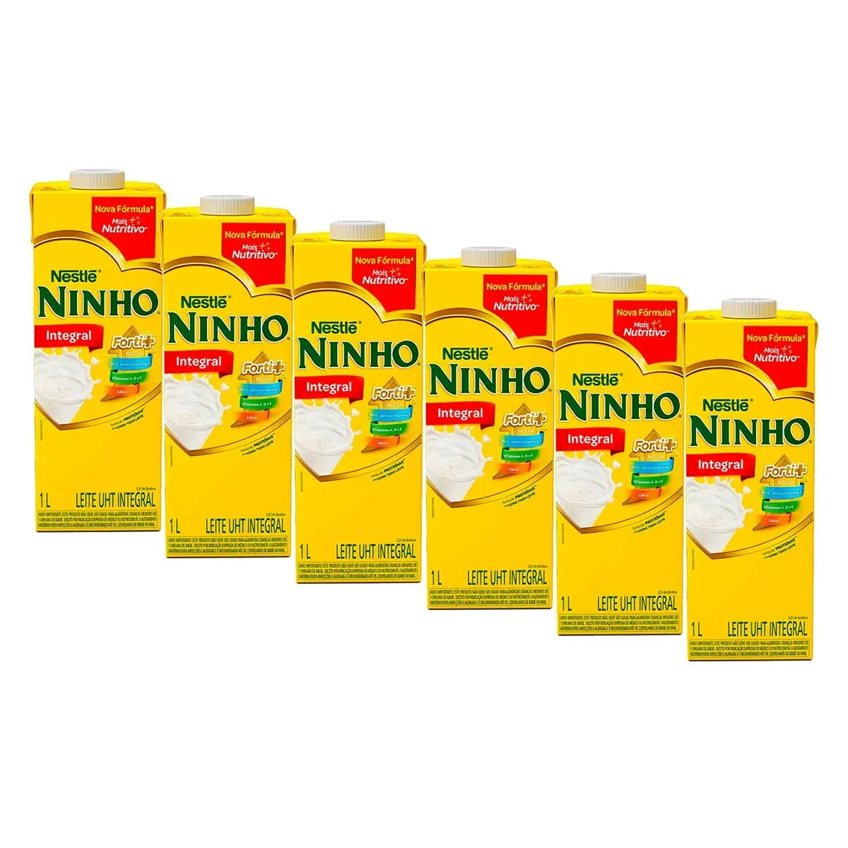Kit Leite Integral Forti+ Vitaminado Ninho 1L 6UN
