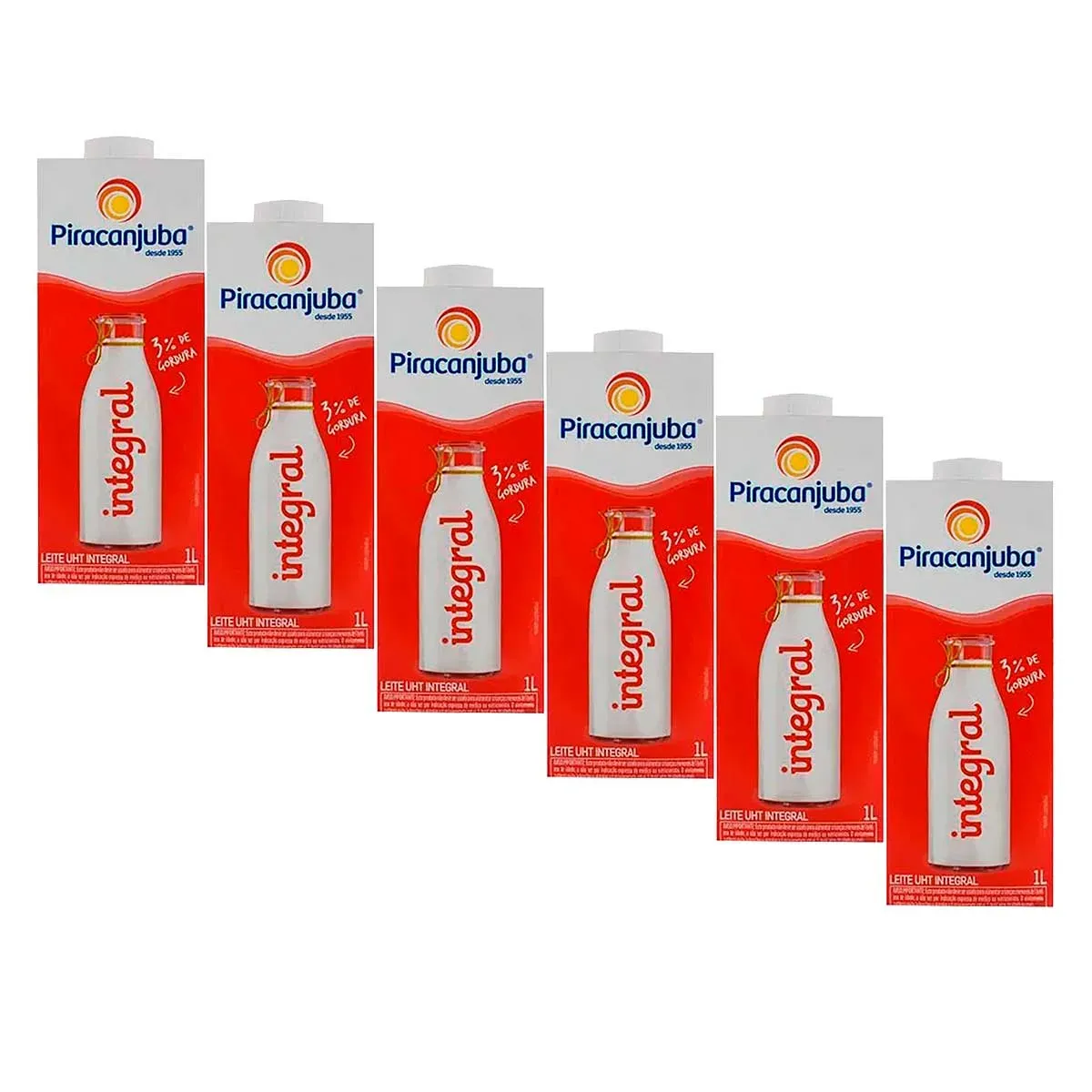 Kit Leite Integral 1 Litro Piracanjuba 6UN