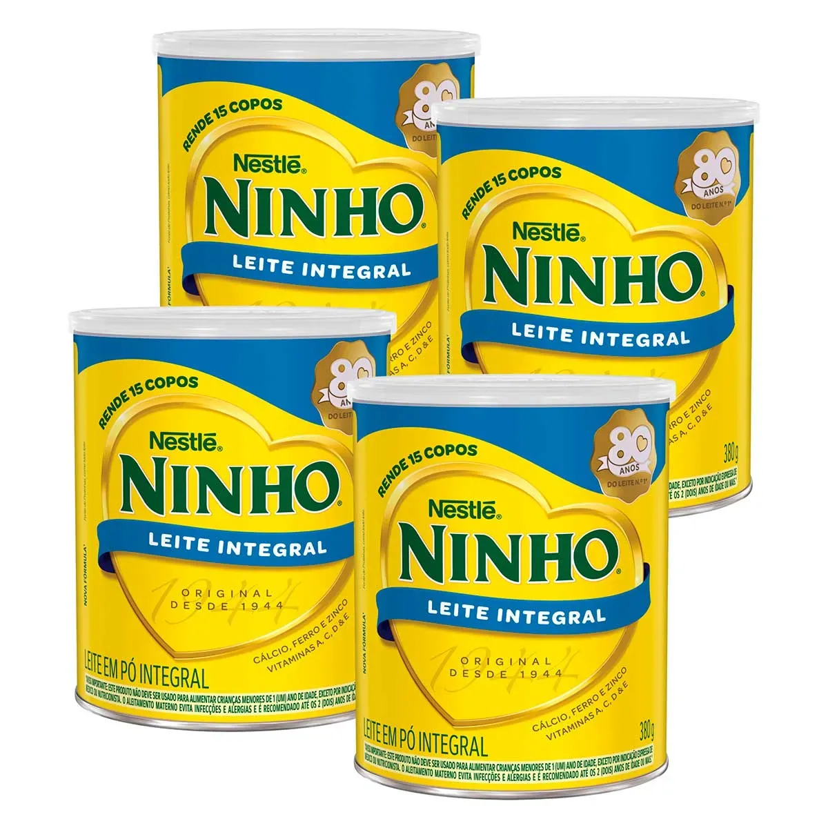 Kit Leite em Pó Ninho Integral 380G 4UN