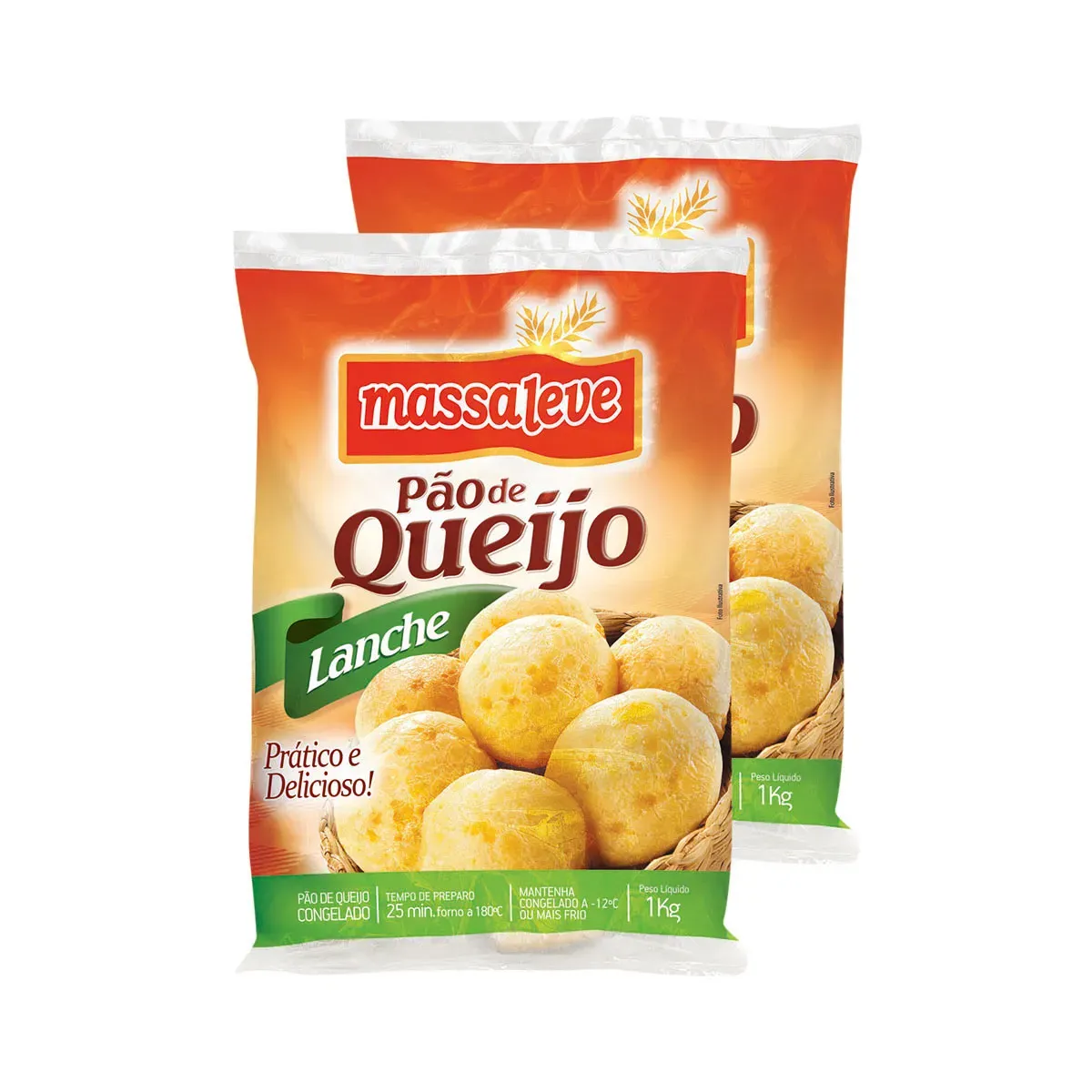 Pão de Queijo Lanche Massa Leve 1KG 2UN