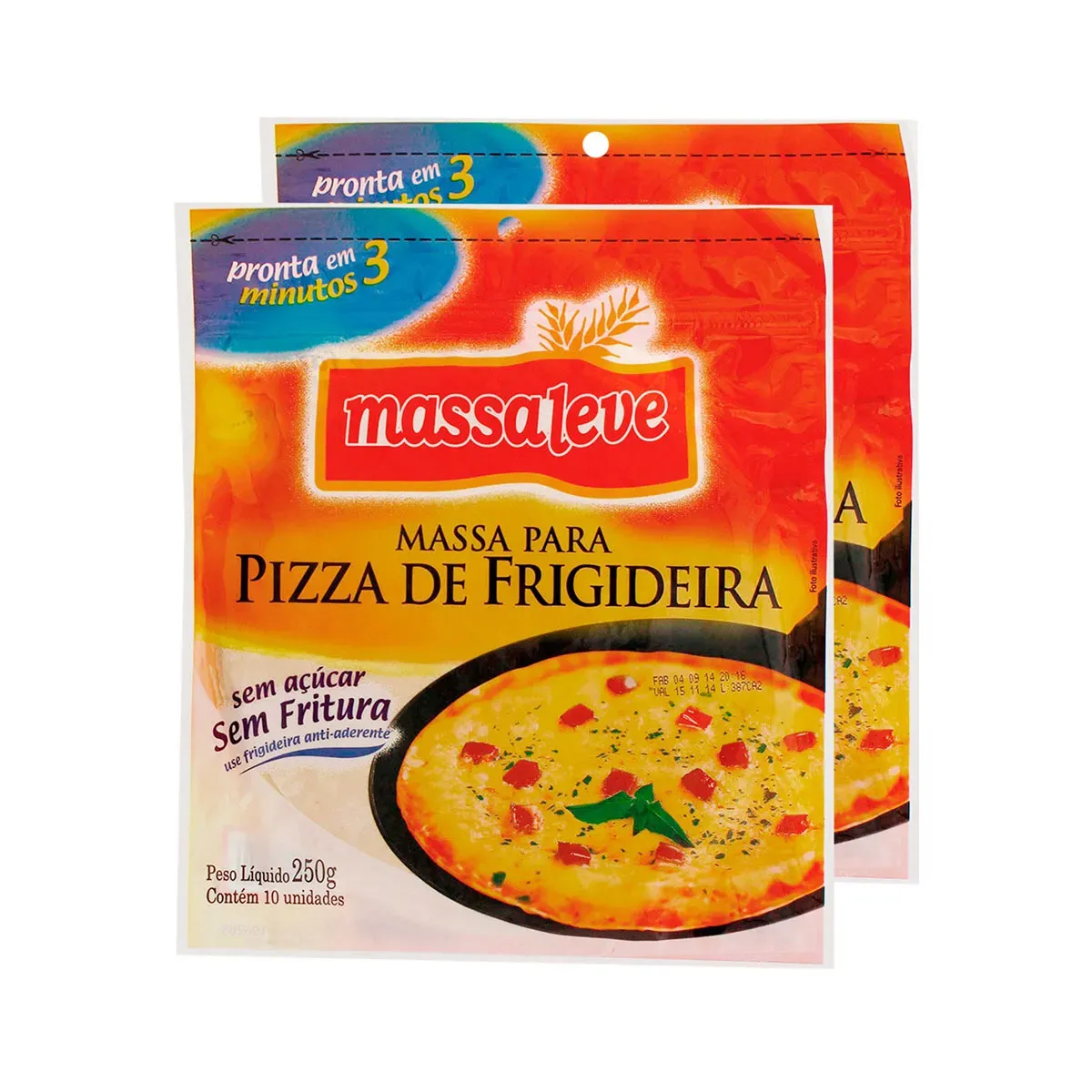 Pizza de Frigideira Integral Massa Leve 250G 2UN
