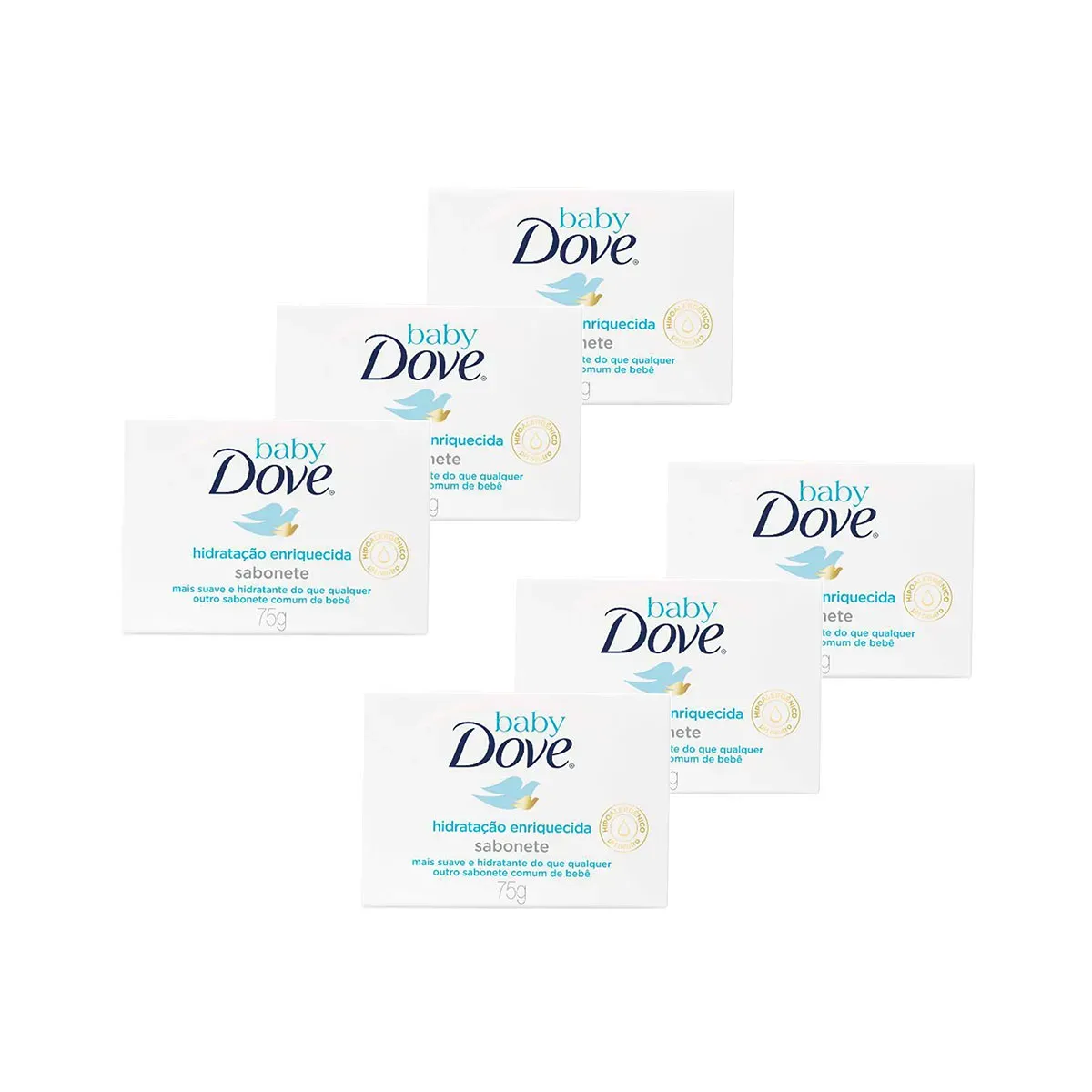 Kit Sabonete em Barra Infantil Baby Dove 75G 6UN