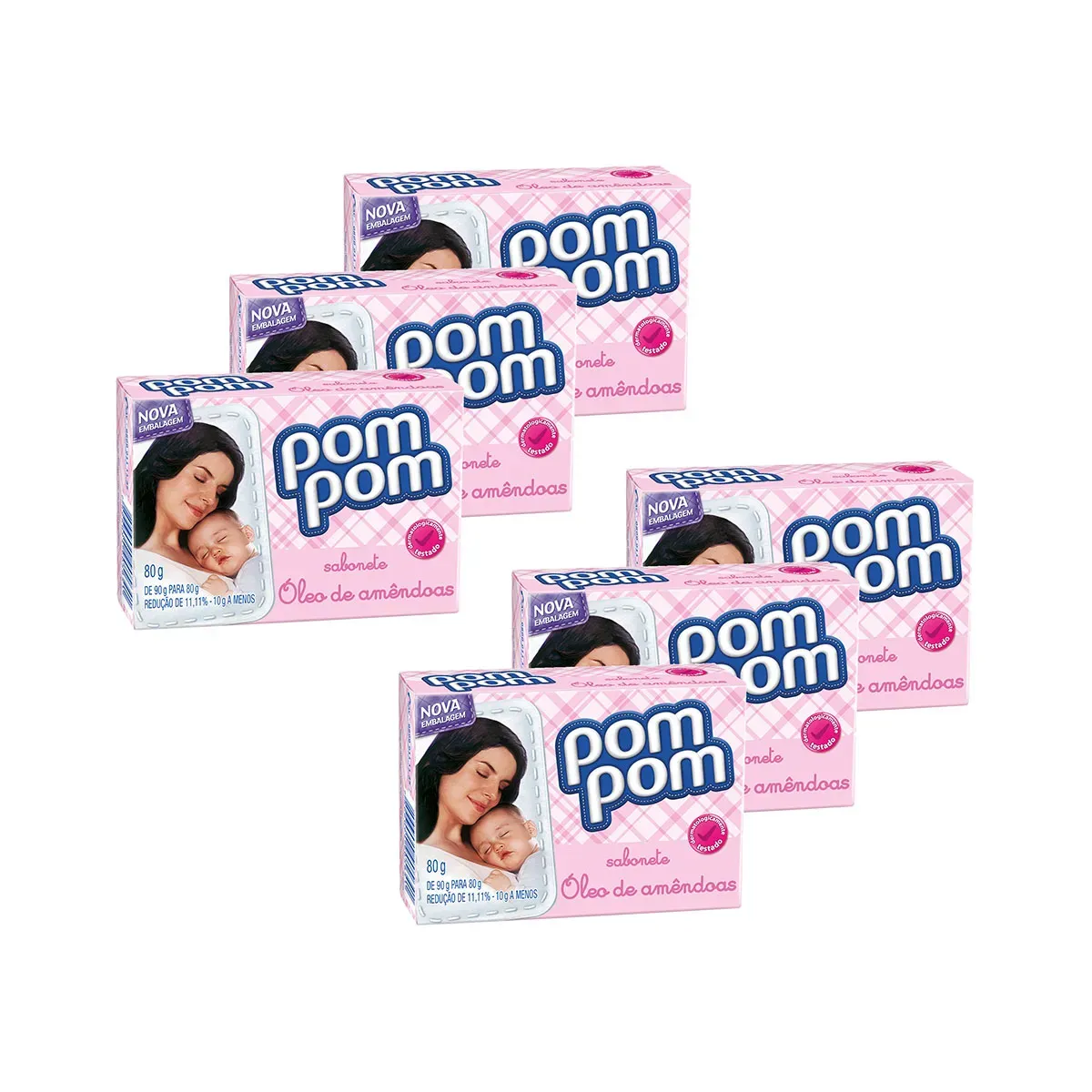 Kit Sabonete em Barra Bebê Pom Óleo 80G 6UN