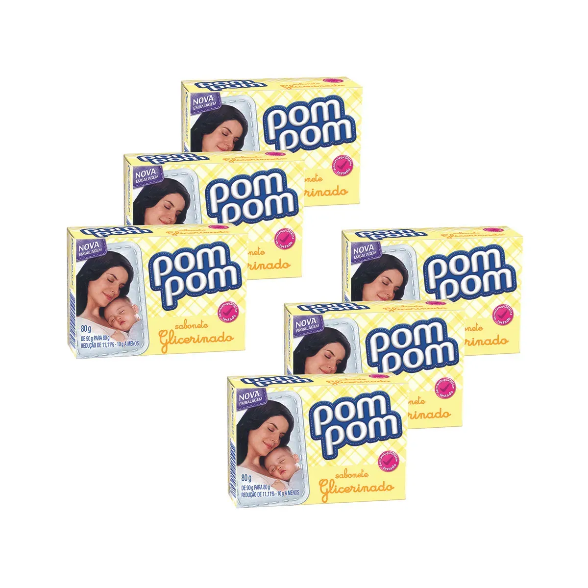 Kit Sabonete em Barra Infantil Pom 80G 6UN