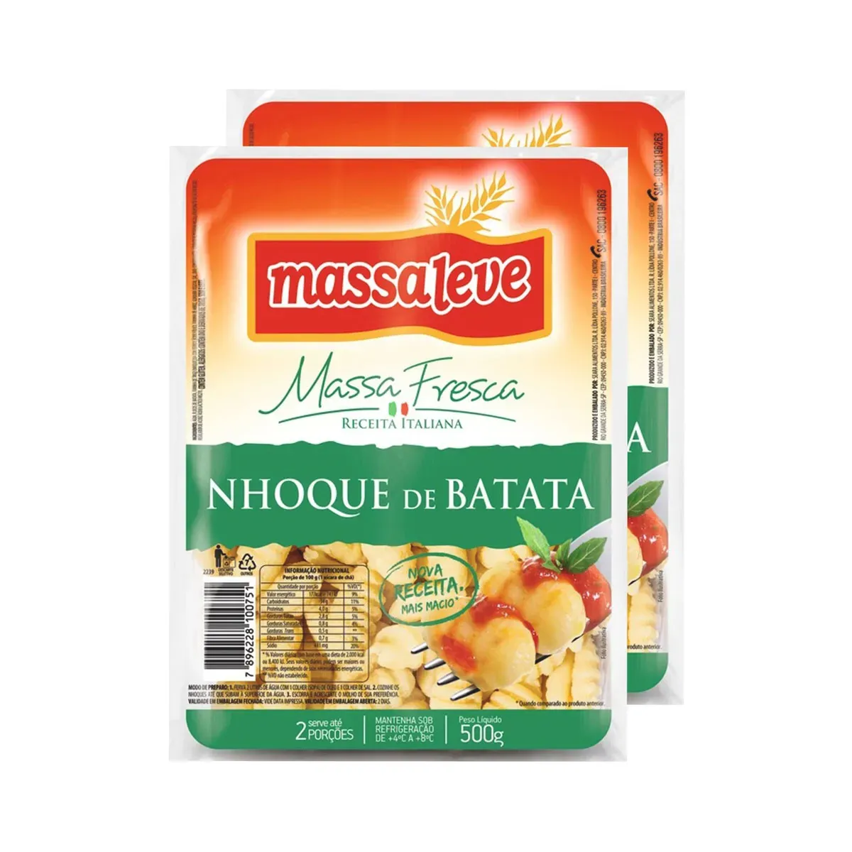 Nhoque Massa Leve 500G 2UN