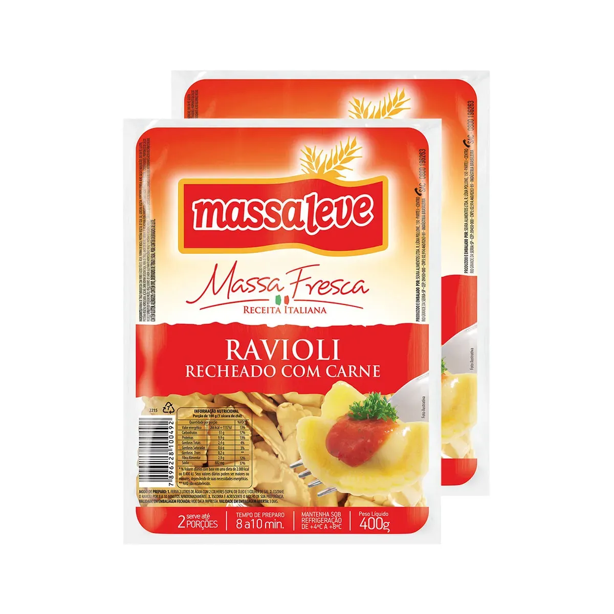 Ravioli de Carne Massa Leve 400G 2UN