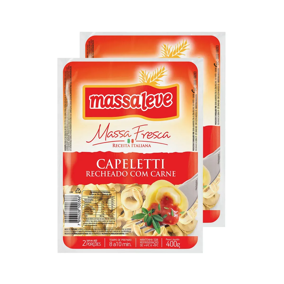 Capeletti de Carne Massa Leve 400G 2UN