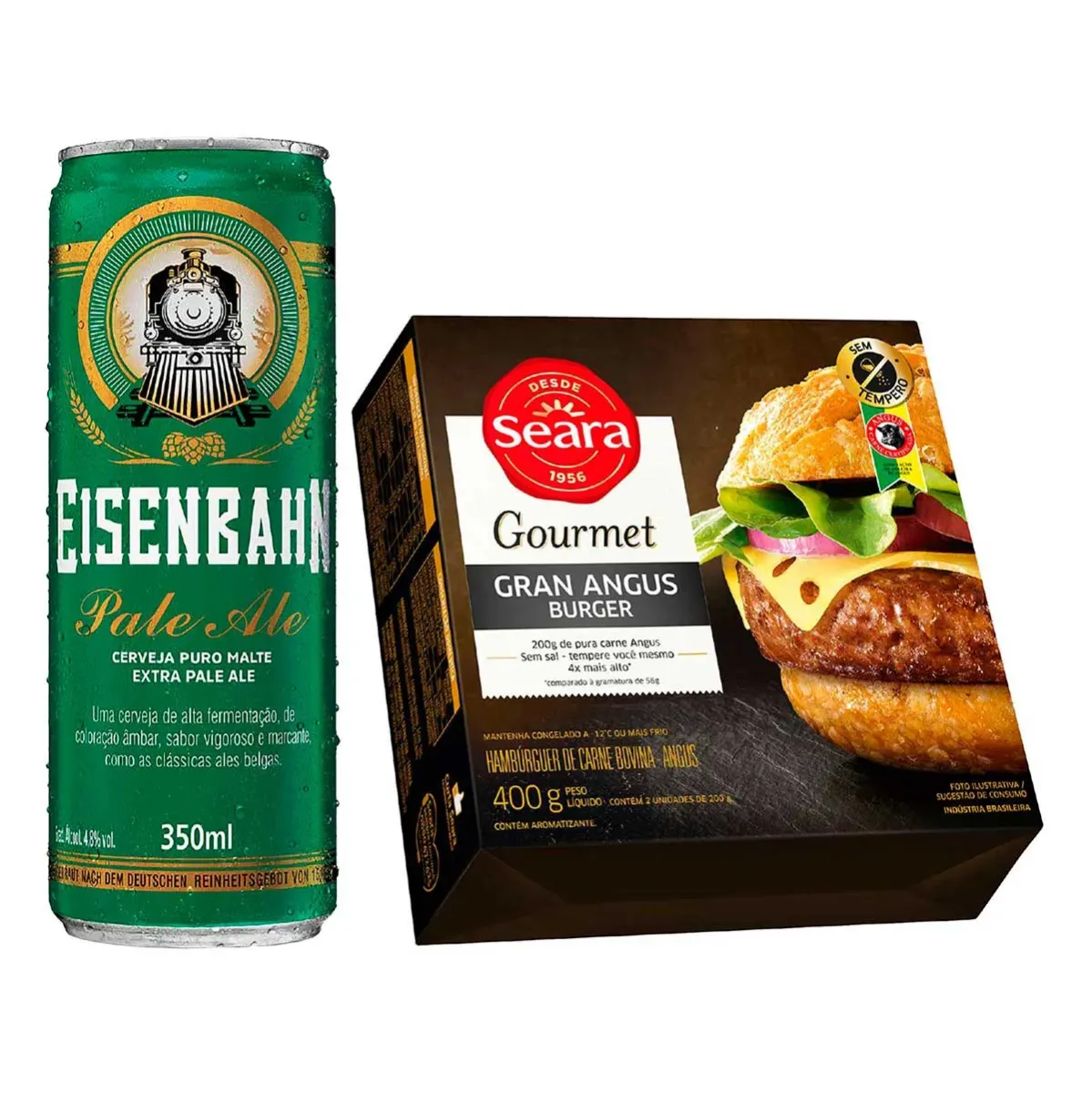 Combo Gran Angus Burger Seara + Cerveja 400G