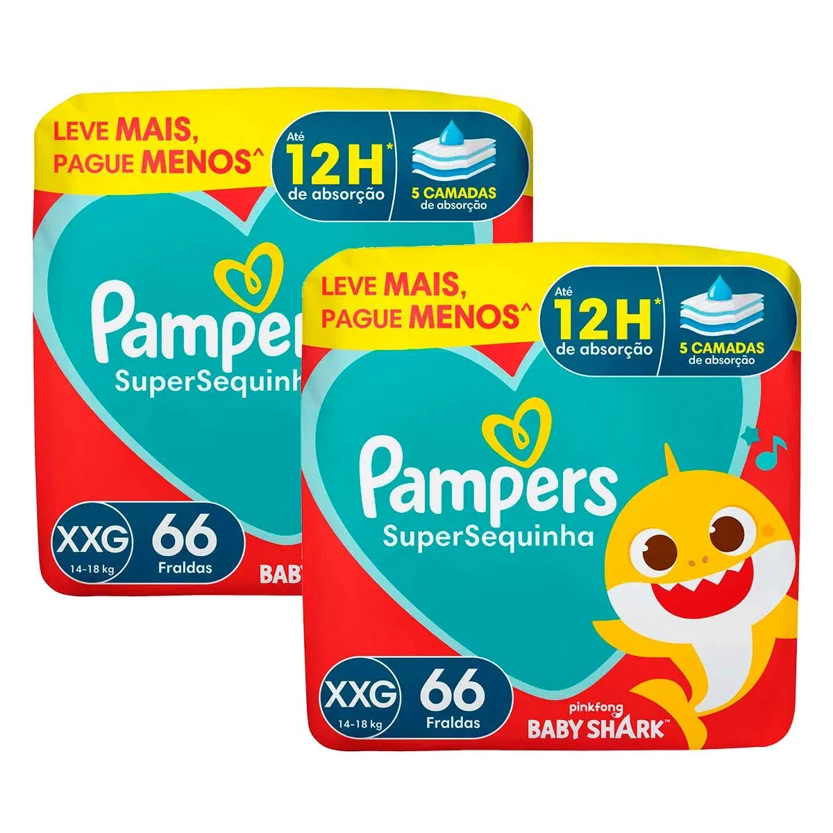 Fralda Pampers Supersequinha XXG 66UN
