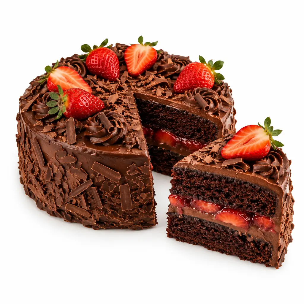 Bolo de chocolate com morango KG