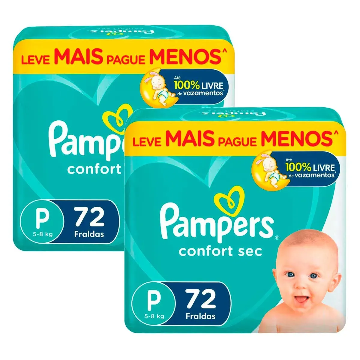 Fralda Descartável Confort Sec P Pampers 2UN