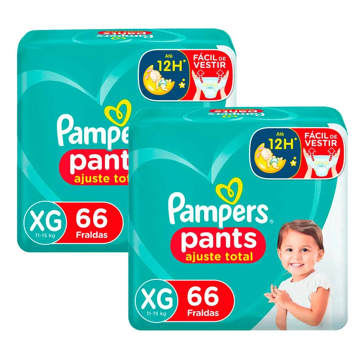 Fralda Calça Pampers XG Pants Ajuste Total 66UN