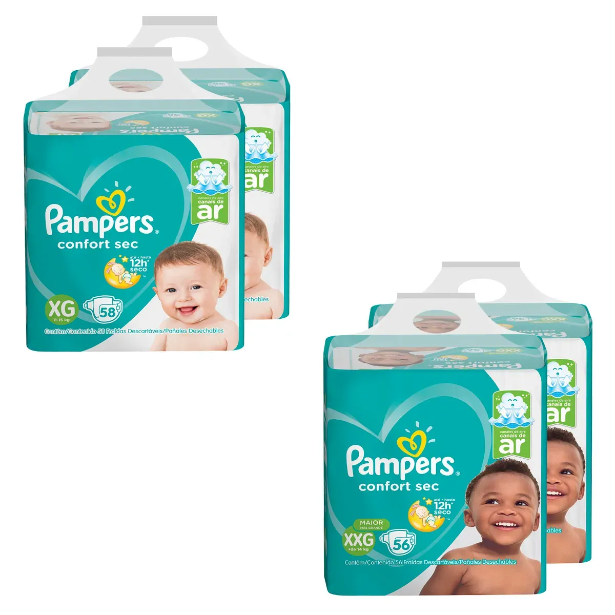 Kit Fraldas Confort Sec Super - 116 Pampers 228UN
