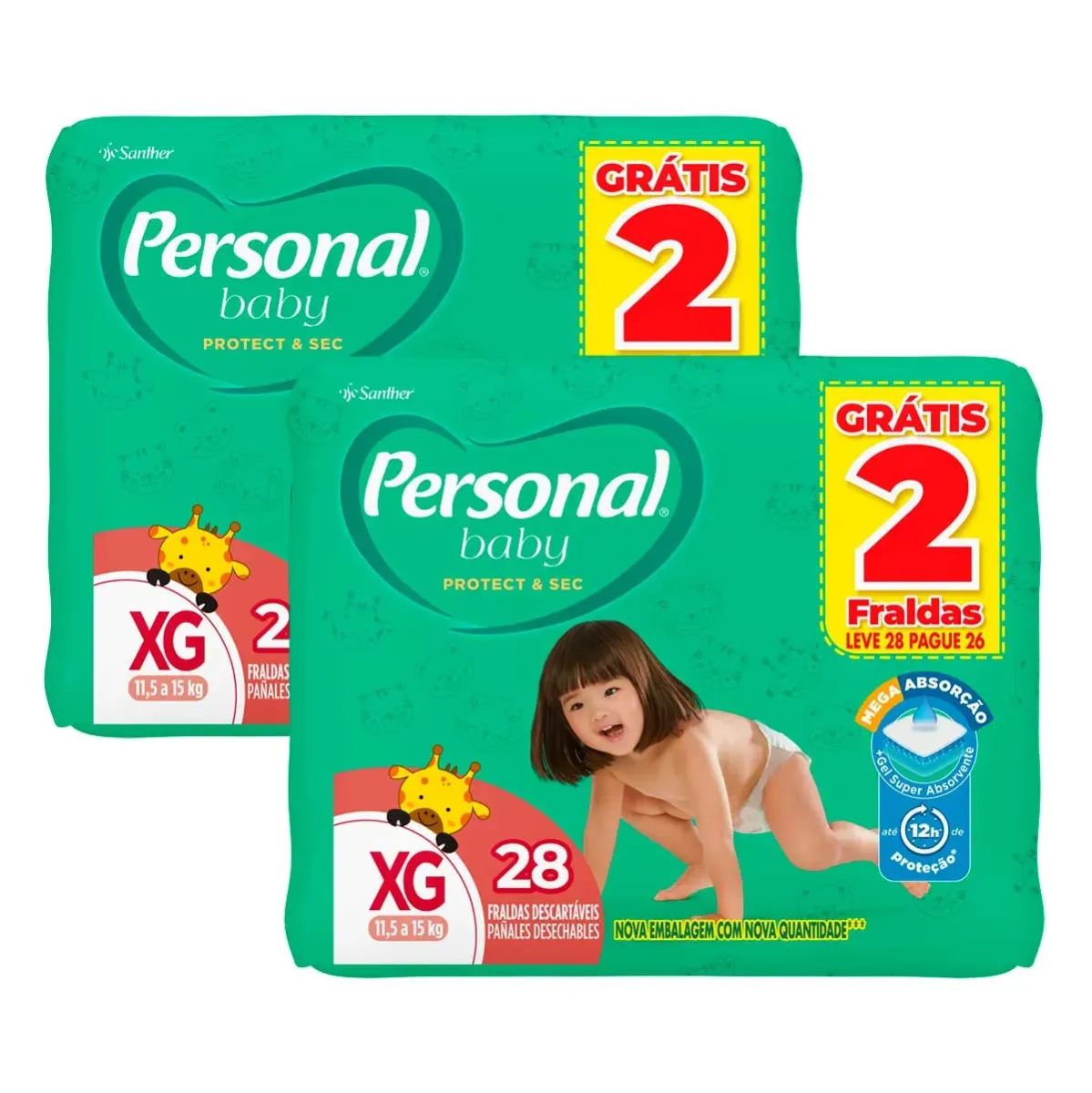Fralda Descartável Infantil Baby Personal 2UN